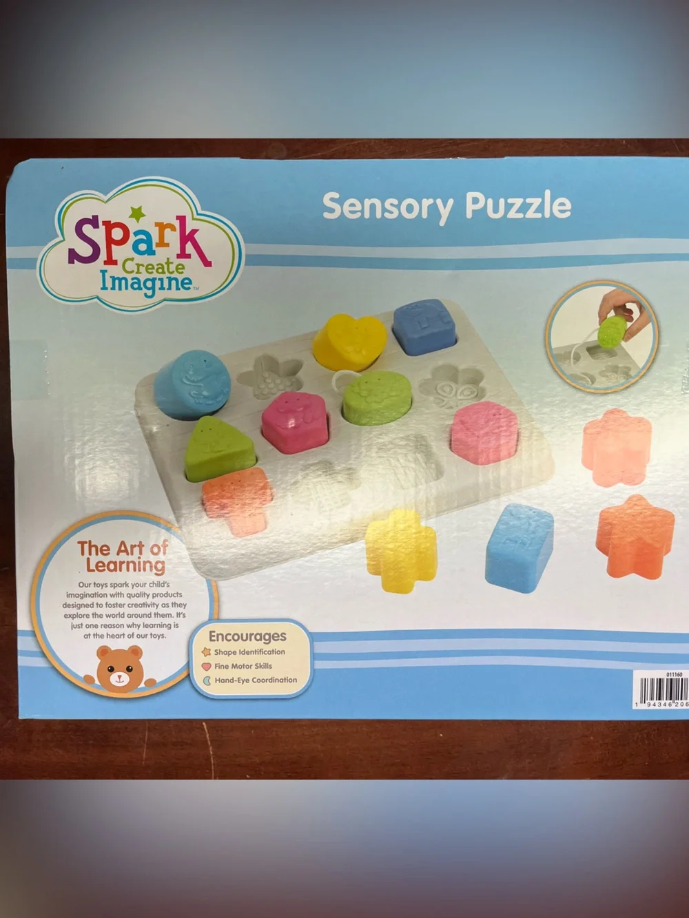 Spark Create Imagine Sensory Shape Puzzle - Blue, Pink, Yellow, Green, Cream
